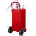 114L Fuel Caddy Red 4 Wheels Manual Transfer Pump Diesel Petrol