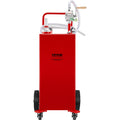 114L Fuel Caddy Red 4 Wheels Manual Transfer Pump Diesel Petrol