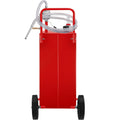 114L Fuel Caddy Red 4 Wheels Manual Transfer Pump Diesel Petrol