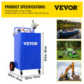 114L Fuel Caddy 4 Wheels Manual Transfer Pump Diesel Gasoline