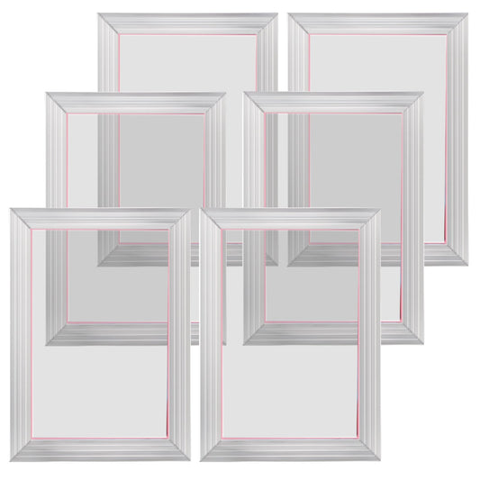 Screen Printing Kit 6pc Aluminum Frames 25.4x35.6cm 110 Mesh