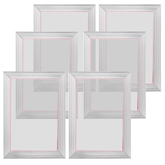 Screen Printing Kit 6pc 25.4x35.6cm Aluminium Frames 156 Mesh