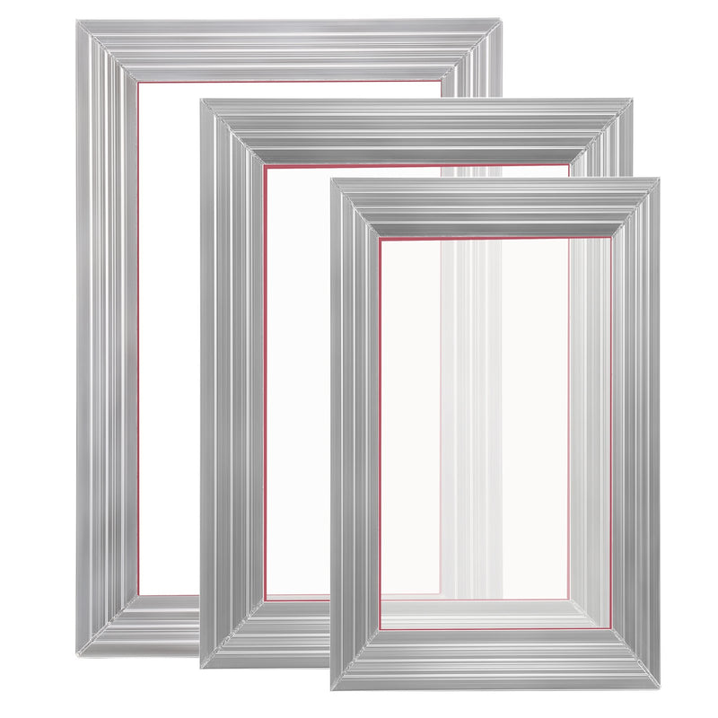 Screen Printing Kit 3pc Aluminium Frames 110 Mesh Squeegees Films