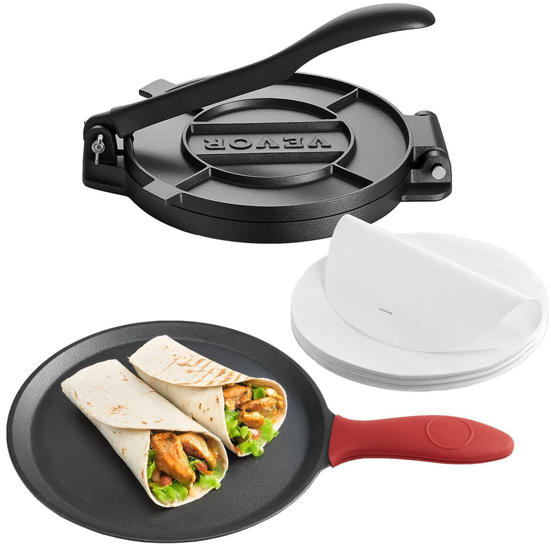 Tortilla Press 250mm Cast Iron Roti Maker Heavy Duty Taco Pataconera