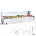 Commercial Electric Food Warmer 6x5Qt Buffet Glass Shield