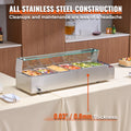 Commercial Electric Food Warmer 6x5Qt Buffet Glass Shield