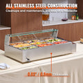 Commercial Electric Food Warmer 9x5Qt Buffet Glass Shield