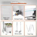 Commercial Electric Food Warmer 9x5Qt Buffet Glass Shield