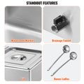 Commercial Food Warmer, 2-Pan Electric Steam Table, 1200W Professional Countertop Stainless Steel Buffet Bain Marie with 30-85°C Temp Control for Catering, Buffet, Parties, Restaurants