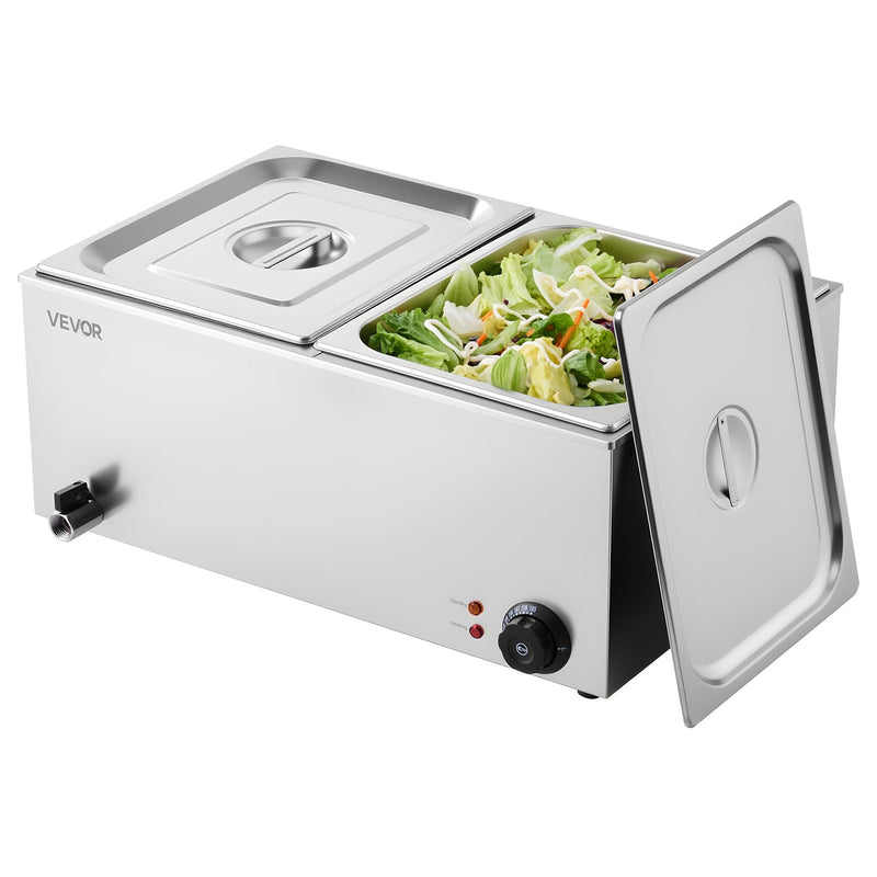 Devanti 2-Pan Electric Steam Table Warmer 1200W Bain Marie