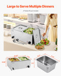 Devanti 2-Pan Electric Steam Table Warmer 1200W Bain Marie