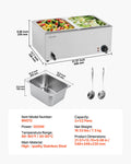 Devanti 2-Pan Electric Steam Table Warmer 1200W Bain Marie