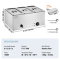 16.5L Electric Food Warmer 3-Pan Bain Marie 1200W Stainless Steel