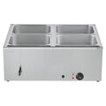 Commercial 1500W Food Warmer 4-Pan Stainless Steel Bain Marie