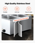 Commercial 1500W Food Warmer 4-Pan Stainless Steel Bain Marie