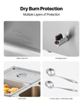 Commercial 1500W Food Warmer 4-Pan Stainless Steel Bain Marie