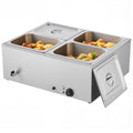 Commercial 1500W Food Warmer 4-Pan Stainless Steel Bain Marie