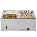 Commercial 1500W Food Warmer 4-Pan Stainless Steel Bain Marie