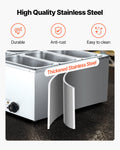 Commercial Food Warmer 1500W Stainless Steel 6-Pan Bain Marie