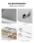 Commercial Food Warmer 1500W Stainless Steel 6-Pan Bain Marie