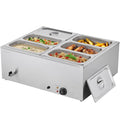 Commercial Food Warmer 1500W Stainless Steel 6-Pan Bain Marie