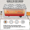 Commercial Food Warmer, 6-Pan Electric Steam Table, 1200W Professional Countertop Stainless Steel Buffet Bain Marie with 30-85°C Temp Control for Catering, Buffet, Parties, Restaurants