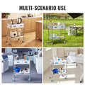 Stainless Steel 2 Layer Medical Utility Cart Lockable Wheels Drawers