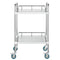 Stainless Steel 2-Shelf Rolling Cart Lab Dental Utility Swivel Casters