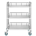 Stainless Steel 3-Shelf Rolling Cart 26x15x34