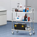 Stainless Steel 3-Shelf Rolling Cart 26x15x34
