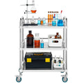 Stainless Steel 3-Shelf Rolling Cart 26x15x34