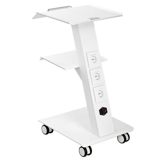 Dental Lab Mobile Rolling Cart 3 Layers with Socket Trolley
