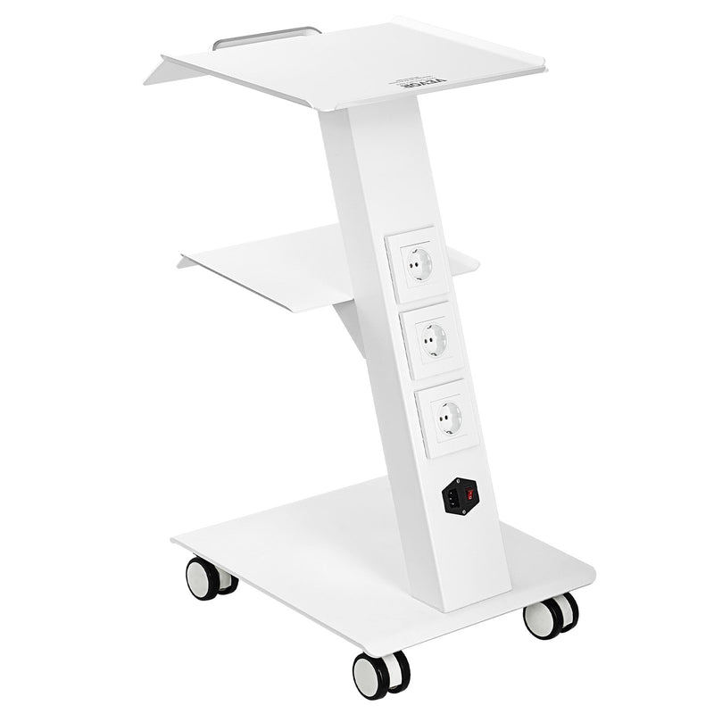 Dental Lab Mobile Rolling Cart 3 Layers with Socket Trolley