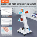 Dental Lab Mobile Rolling Cart 3 Layers with Socket Trolley