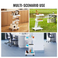 Dental Lab Mobile Rolling Cart 3 Layers with Socket Trolley