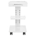 Dental Lab Mobile Rolling Cart 3 Layers with Socket Trolley