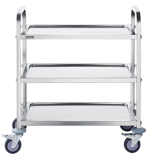 Stainless Steel 3 Layer Lab Utility Cart 181kg Medical Kitchen