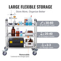 Stainless Steel 3 Layer Lab Utility Cart 181kg Medical Kitchen