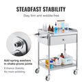 2 Layer Stainless Steel Medical Cart 100kg Utility Drawer Silent
