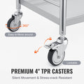 2 Layer Stainless Steel Medical Cart 100kg Utility Drawer Silent