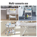 2 Layer Stainless Steel Medical Cart 100kg Utility Drawer Silent