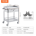 2 Layer Stainless Steel Medical Cart 100kg Utility Drawer Silent