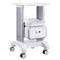 2 Tier Medical Cart Mobile Lab Cart Drawer White 80cm