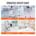 2 Tier Medical Cart Mobile Lab Cart Drawer White 80cm