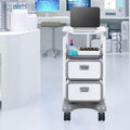 3 Tier Lab Cart with Drawers Mobile Medical ABS Utility White
