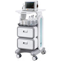 3 Tier Lab Cart with Drawers Mobile Medical ABS Utility White