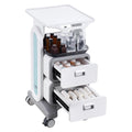 3 Tier Lab Cart with Drawers Mobile Medical ABS Utility White