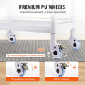 2 Tier Lab Cart Mobile Medical Trolley 2 Drawers White