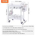2 Tier Lab Cart Mobile Medical Trolley 2 Drawers White