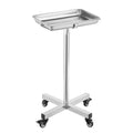 Stainless Steel Mayo Removable Tray Medical Adjustable Height Wheels 35lbs Capacity